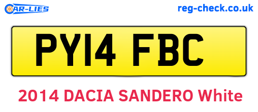 PY14FBC are the vehicle registration plates.