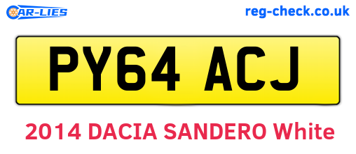 PY64ACJ are the vehicle registration plates.