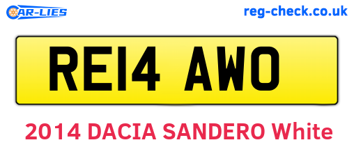 RE14AWO are the vehicle registration plates.