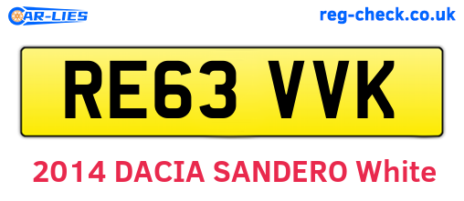 RE63VVK are the vehicle registration plates.