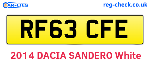 RF63CFE are the vehicle registration plates.