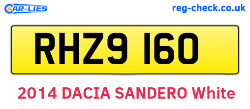 RHZ9160 are the vehicle registration plates.