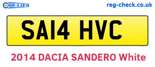 SA14HVC are the vehicle registration plates.