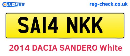 SA14NKK are the vehicle registration plates.