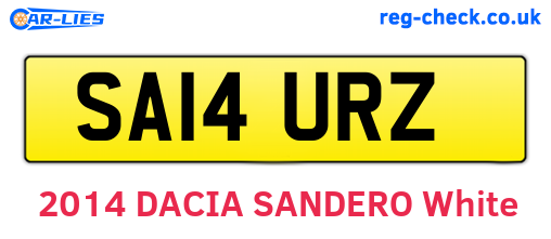 SA14URZ are the vehicle registration plates.