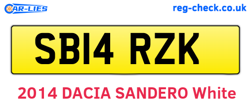 SB14RZK are the vehicle registration plates.
