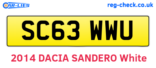 SC63WWU are the vehicle registration plates.
