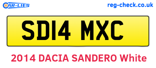 SD14MXC are the vehicle registration plates.