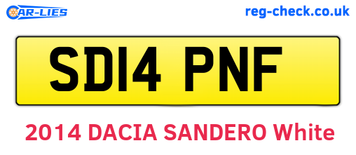 SD14PNF are the vehicle registration plates.