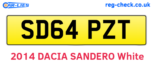 SD64PZT are the vehicle registration plates.