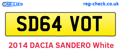 SD64VOT are the vehicle registration plates.