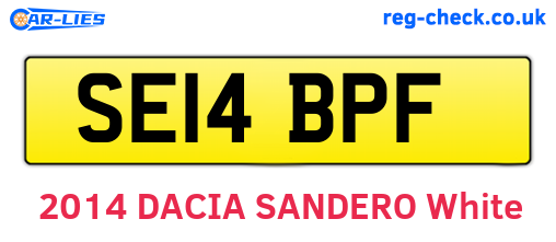 SE14BPF are the vehicle registration plates.