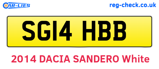 SG14HBB are the vehicle registration plates.