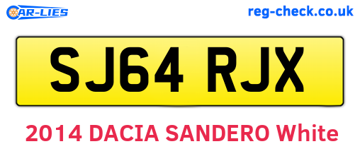 SJ64RJX are the vehicle registration plates.