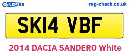 SK14VBF are the vehicle registration plates.