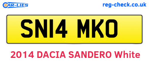 SN14MKO are the vehicle registration plates.