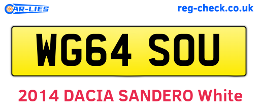 WG64SOU are the vehicle registration plates.