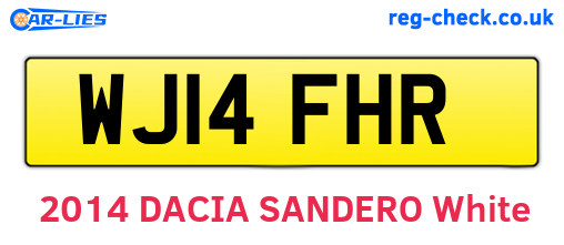 WJ14FHR are the vehicle registration plates.