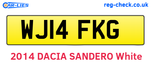 WJ14FKG are the vehicle registration plates.