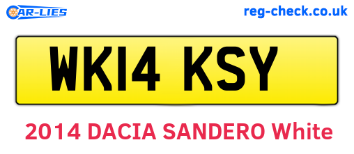 WK14KSY are the vehicle registration plates.
