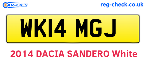 WK14MGJ are the vehicle registration plates.