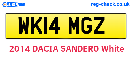 WK14MGZ are the vehicle registration plates.