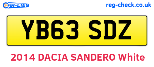 YB63SDZ are the vehicle registration plates.