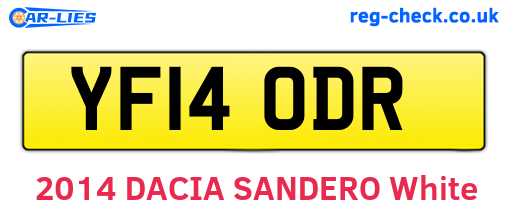 YF14ODR are the vehicle registration plates.