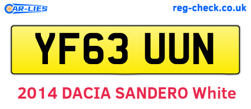 YF63UUN are the vehicle registration plates.