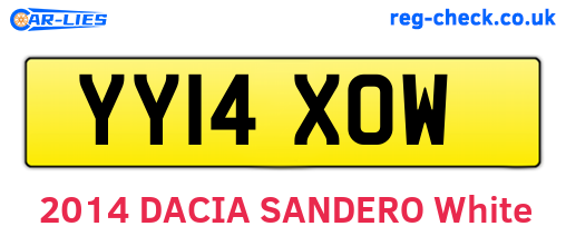 YY14XOW are the vehicle registration plates.