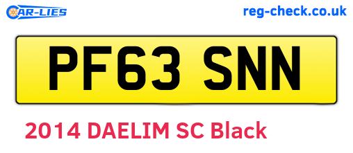 PF63SNN are the vehicle registration plates.