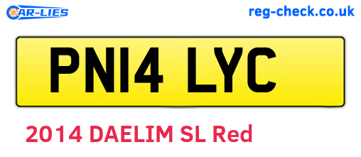PN14LYC are the vehicle registration plates.