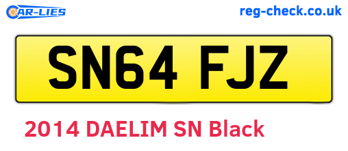 SN64FJZ are the vehicle registration plates.