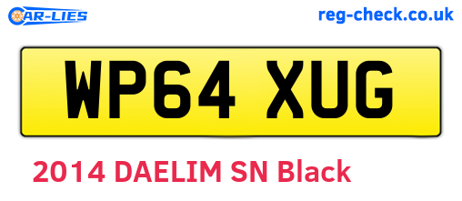 WP64XUG are the vehicle registration plates.