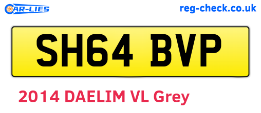 SH64BVP are the vehicle registration plates.