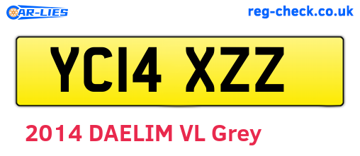 YC14XZZ are the vehicle registration plates.
