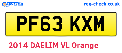 PF63KXM are the vehicle registration plates.