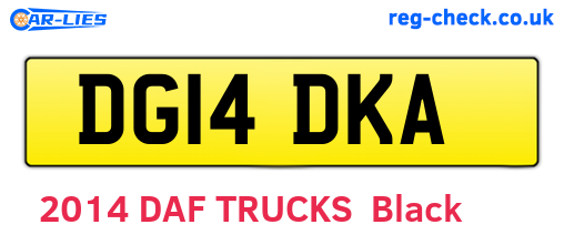 DG14DKA are the vehicle registration plates.