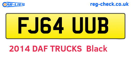 FJ64UUB are the vehicle registration plates.