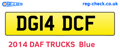 DG14DCF are the vehicle registration plates.