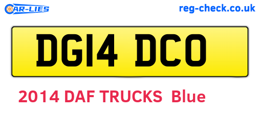 DG14DCO are the vehicle registration plates.