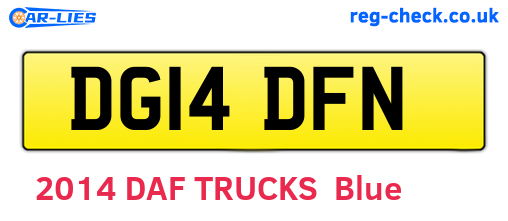 DG14DFN are the vehicle registration plates.