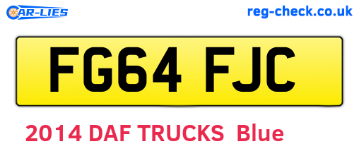FG64FJC are the vehicle registration plates.