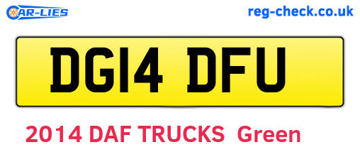 DG14DFU are the vehicle registration plates.