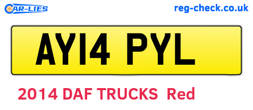 AY14PYL are the vehicle registration plates.