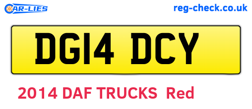 DG14DCY are the vehicle registration plates.