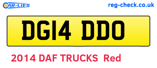 DG14DDO are the vehicle registration plates.