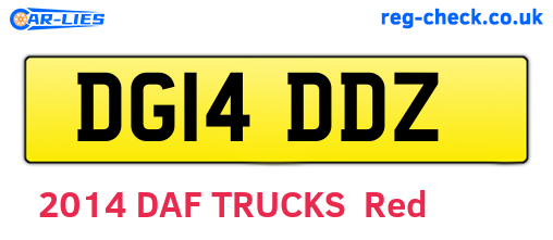DG14DDZ are the vehicle registration plates.