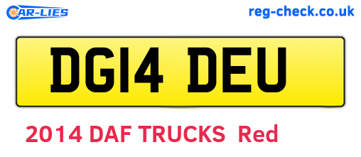 DG14DEU are the vehicle registration plates.