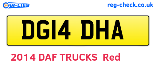DG14DHA are the vehicle registration plates.